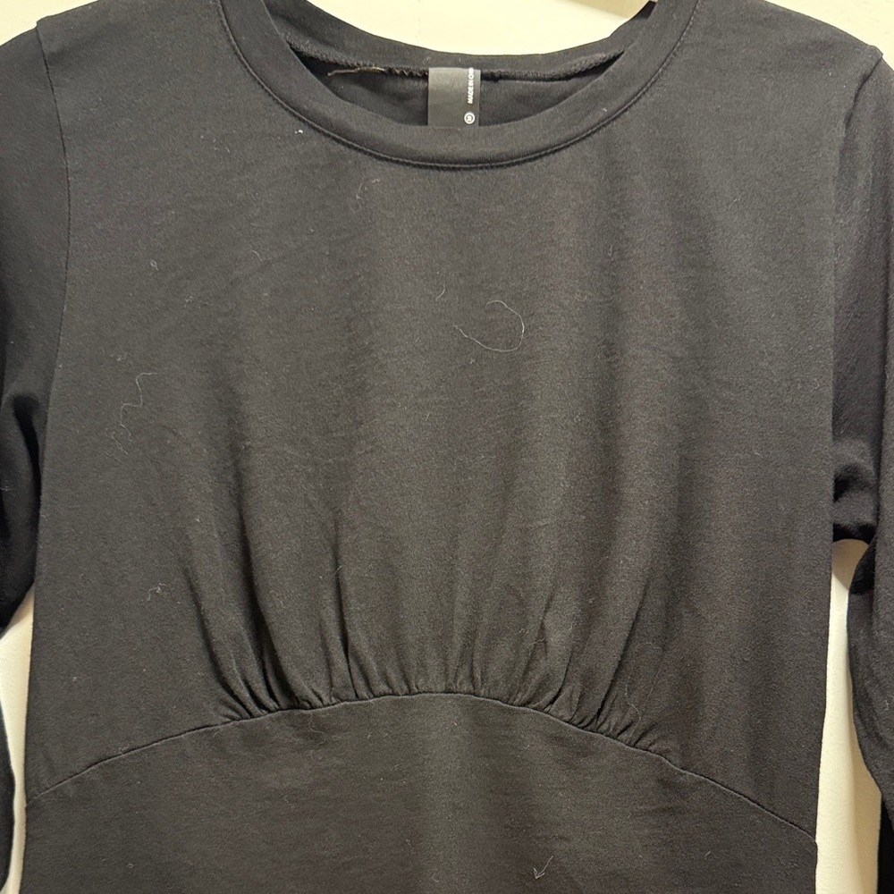 .bobi Empire Seam Detail Black Long Sleeve Top Medium NWOT - Picture 5 of 10